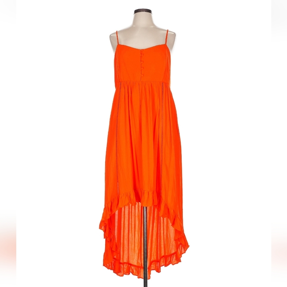 BB Dakota by Steve Madden  Bright Orange High Low Summer Dress, Size L (10)